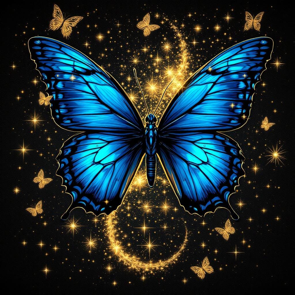 Blue butterfly depicting the blue sky logo