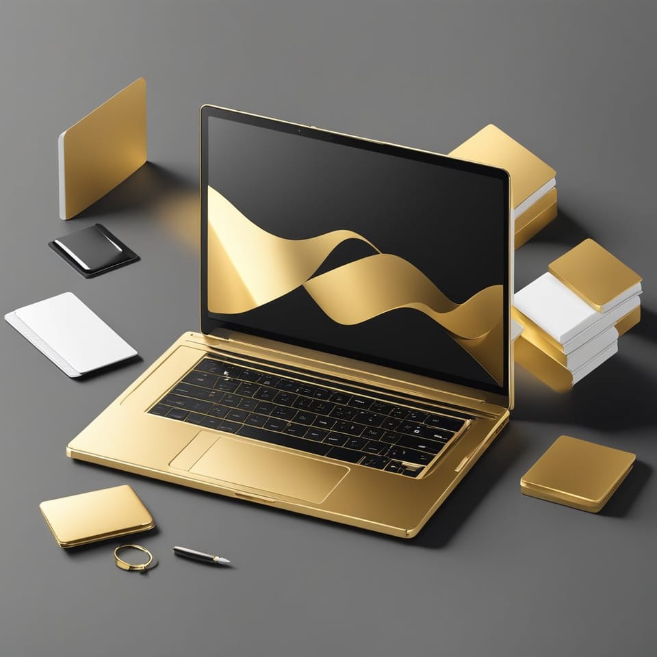 Gold Laptop Signifying Winning At Affiliate Marketing